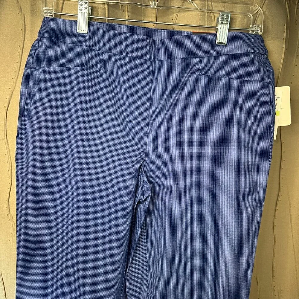 NWT Rafaella Blue Pull On Stretch Capri Pants, Size 4